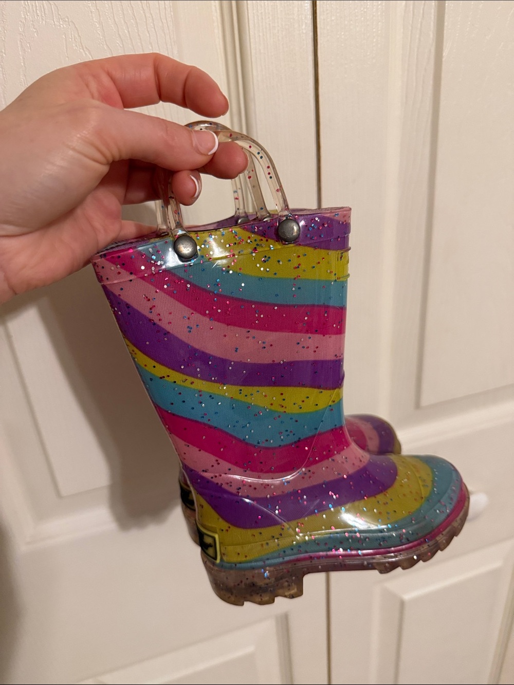 Kids Rainbow Glitter Rain Boots